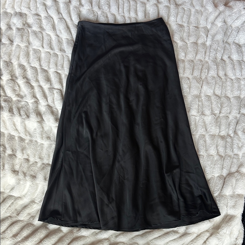 SHEIN Black Satin Skirt